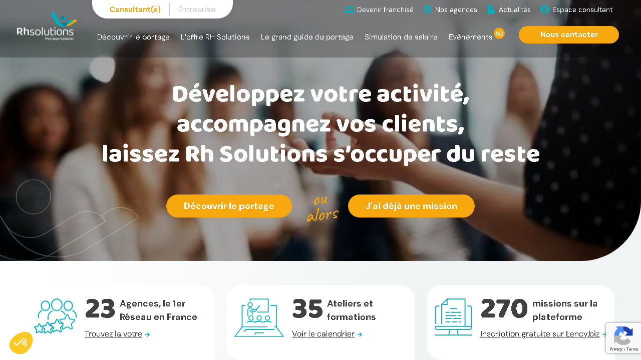 Capture d'écran de http://www.rh-solutions.com/ 